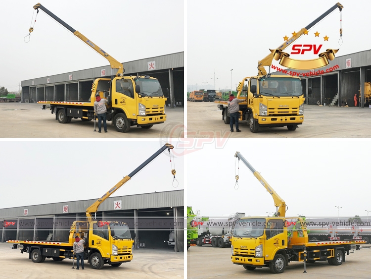 Road Wrecker Truck with Crane ISUZU - Crane Movement